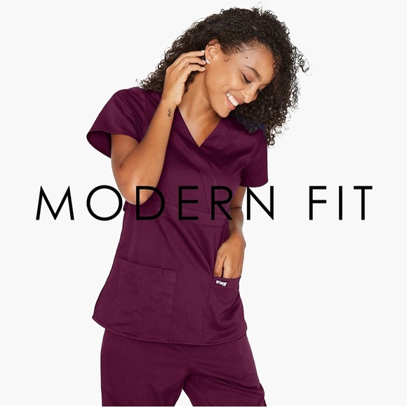 Grey’s Anatomy • Modern Fit Mock Wrap Scrub Top - Picture 3 of 14